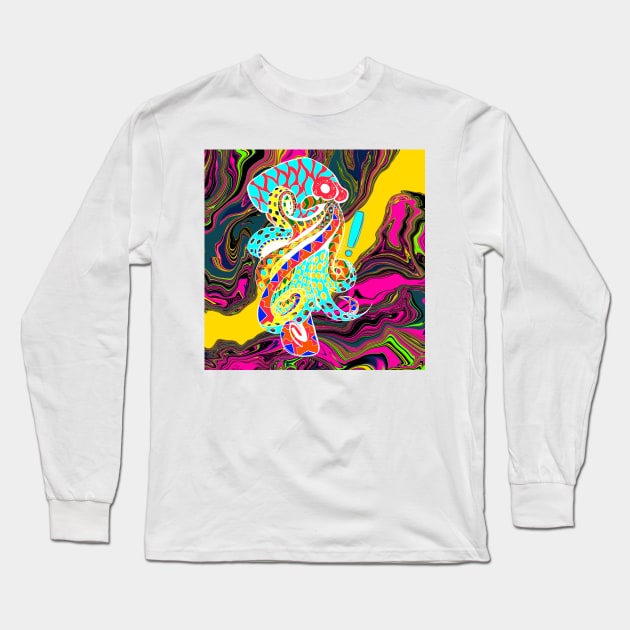 don pulpo ecopop octopus in mandala ocean madness glitch Long Sleeve T-Shirt by jorge_lebeau